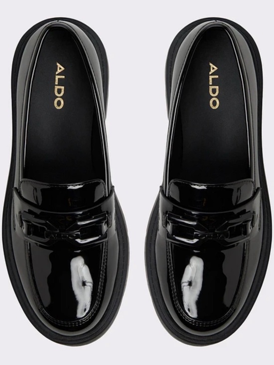 Aldo Shoes - ALDO Mazey Black Synthetic Patent Women's Loafers & Oxfords Size 7